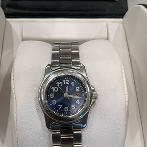 Ladies Swiss Army sapphire blue crystal watch